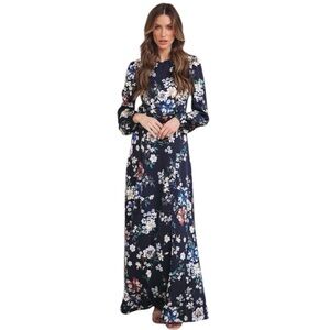 VICI Victoria Satin Floral‎ Maxi Dress - Navy